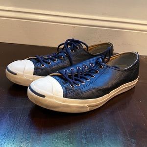 Jack Purcell Navy Leather Sneakers